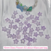 #15mm Glass Flowers Charms For DIY Jewelry Accessories